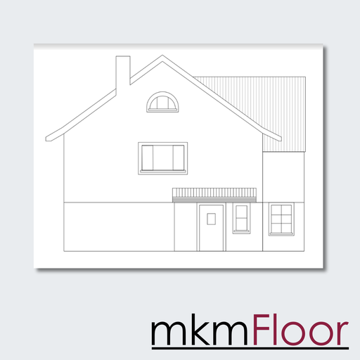 Ansicht Zeichnung Maßstab 1 zu 100 | mit Stempel - Sachverständiger